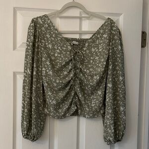 Abercrombie & Fitch Green Floral Top Medium